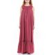 Robe maxi boheme dentelle rose zoom