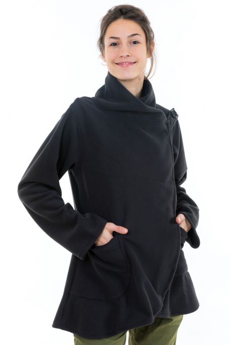Veste longue polaire douce Bahiri face