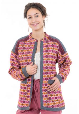 Veste femme broderies ethnic chic Kadahi face