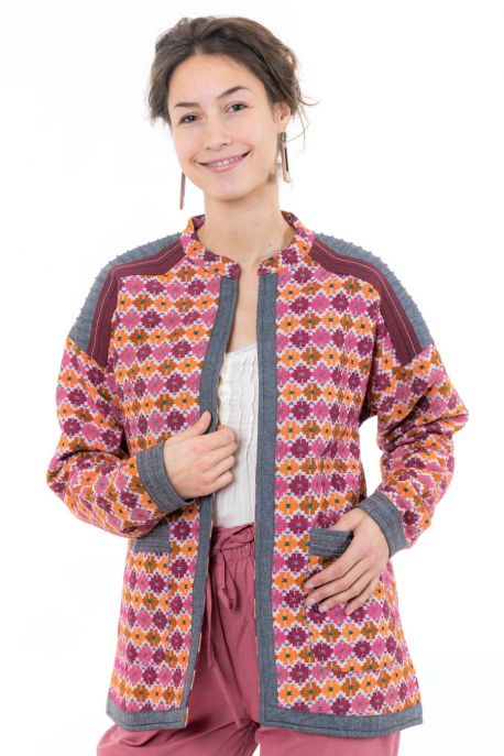 Veste femme broderies ethnic chic Kadahi face