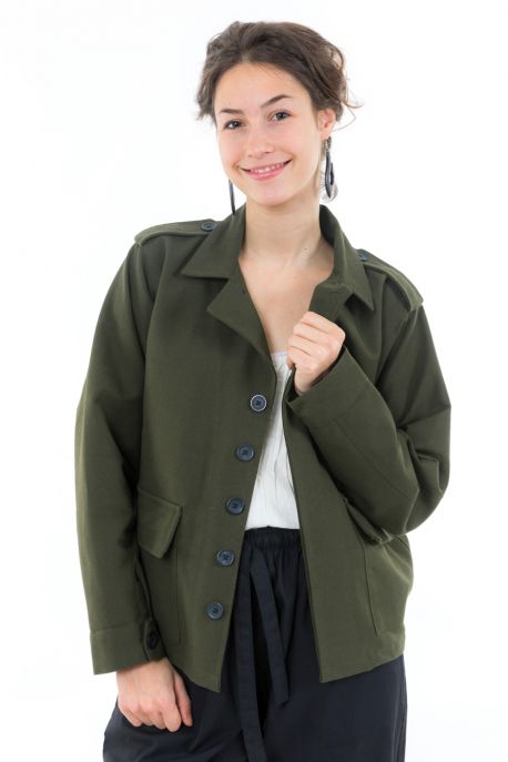 Veste femme kaki army chic Senah face