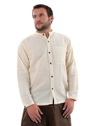 K55 Chemise coton léger nepalais - boutons noix de coco