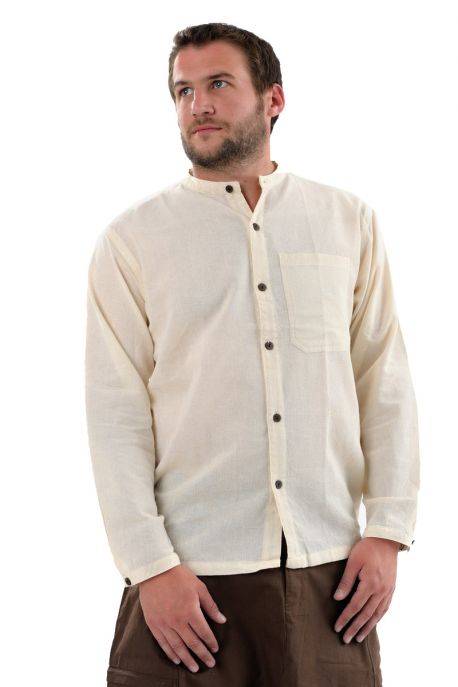 K55 Chemise coton léger nepalais - boutons noix de coco