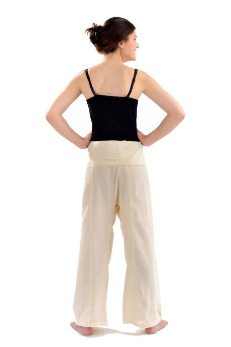 Pantalon pecheur Thai couleur creme
