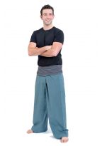 Pantalon Thai gris bleu