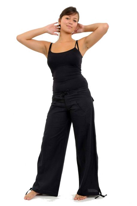 Pantalon hybride homme femme noir uni