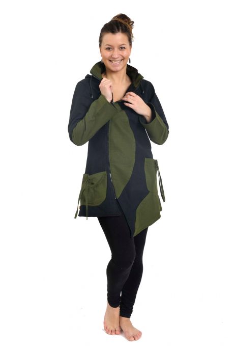 Veste ethnique Flox Noir et kaki 