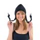 Bonnet laine douce du Nepal double polaire Noir
