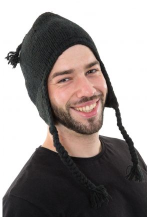 Bonnet laine douce du Nepal double polaire Noir