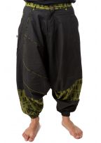 Sarouel homme ethnique noir kaki Nehuda