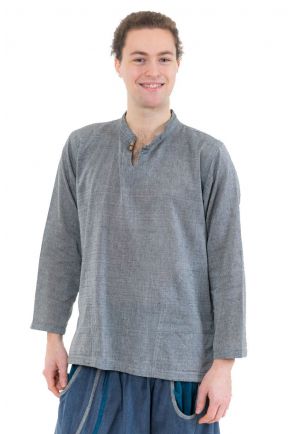 Chemise col mao ethnique zen Jin face