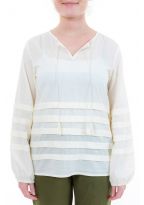 Blouse col tunisien plis et pampilles zoom