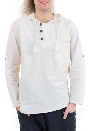 Chemise ethnique avec capuche natural Mio zoom