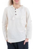 Chemise ethnique avec capuche natural Mio zoom