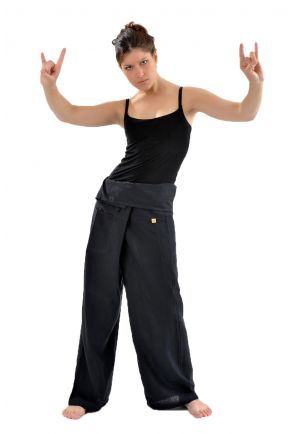 Pantalon pecheur thailande noir uni