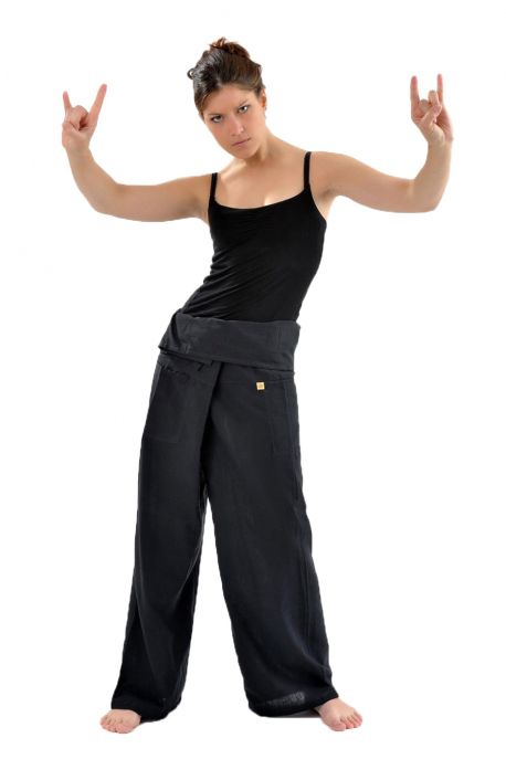Pantalon pecheur thailande noir uni