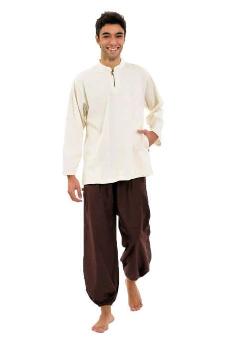 Chemise creme Gurung col mao