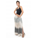 Pantalon femme fluide jambe fendue