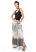 Pantalon femme fluide jambe fendue