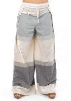 Pantalon femme fluide jambe fendue