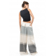 Pantalon femme fluide jambe fendue