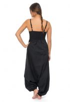 Combi sarouel femme ethnique imprime python noir gris