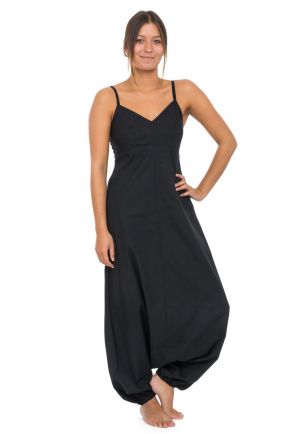 Combi sarouel femme ethnique imprime python noir gris