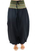 Pantalon sarouel indian chic sari kaki zoom