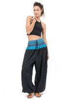 Pantalon sarouel femme indian chic sari turquoise et or
