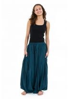Saroual ethnique fourche extra basse façon jupe petrol blue Dhangadi