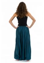 Saroual ethnique fourche extra basse façon jupe petrol blue Dhangadi