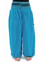Pantalon sarouel baba cool chic turquoise sari brillant Manha