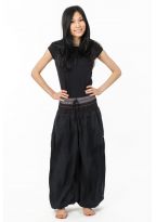 Pantalon saroual bouffant noir sari brillant Kevah