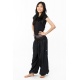 Pantalon saroual bouffant noir sari brillant Kevah