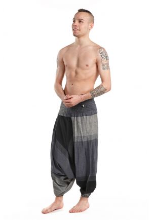 Sarouel elastique basic ethnic noir gris chine personnalisable