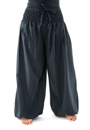Pantalon elastique bouffant femme noir uni Mia personnalisable