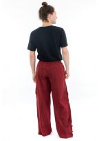 Pantalon japonais relax chic mixte bordeaux zoom