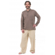 Pantalon relax homewear yoga boutons coton Bhanga