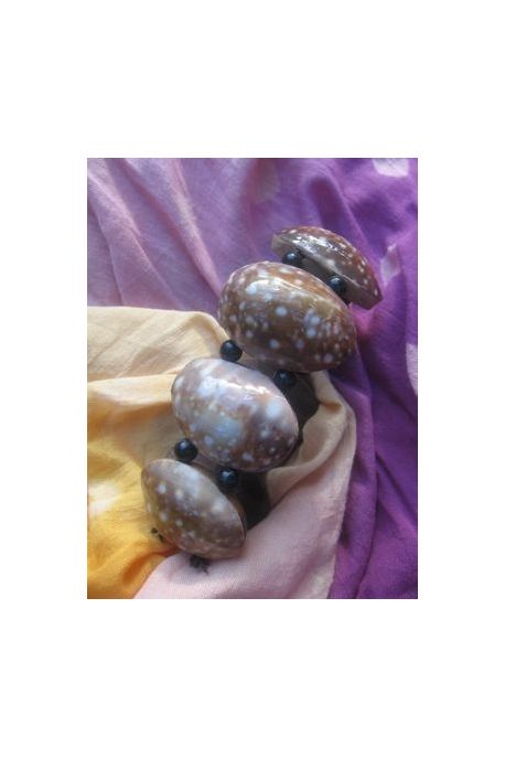 BR311 bracelet coquillage tachete marron