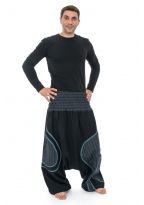 Sarouel grande taille smoke noir rayures noires Pattaya
