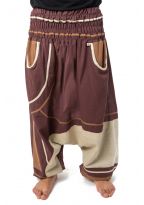 Sarouel homme femme elastique grande taille Brownie chocolat