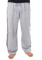 Pantalon japonais relax zen mixte boutons coton leger gris