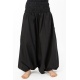 Sarouel ethnique grande taille mixte coton doux noir