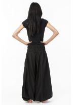 Sarouel ethnique grande taille mixte coton doux noir