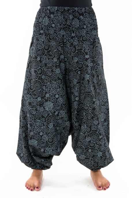 Sarouel femme elastique spirale etnique chic hiver personnalisable