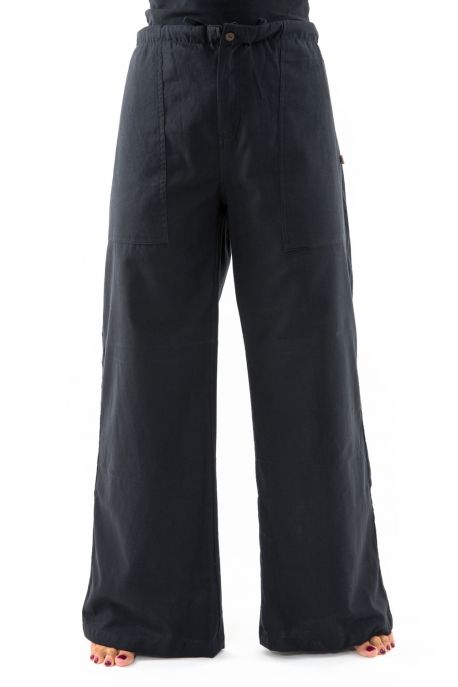 Pantalon femme homme hiver zen chic noir uni personnalisable