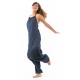 Combi sarouel femme blue jean et coton noir street chic personnalisable