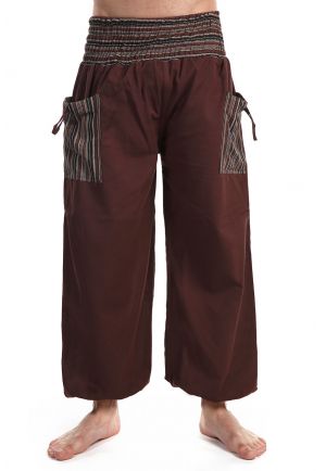 Pantalon sarouel elastique grande taille chocolat personnalisable
