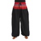 Pantalon sarouel elastique bouffant noir sari rouge Maka personnalisable