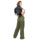 Pantalon droit basic ethnic ceinture amovible kaki